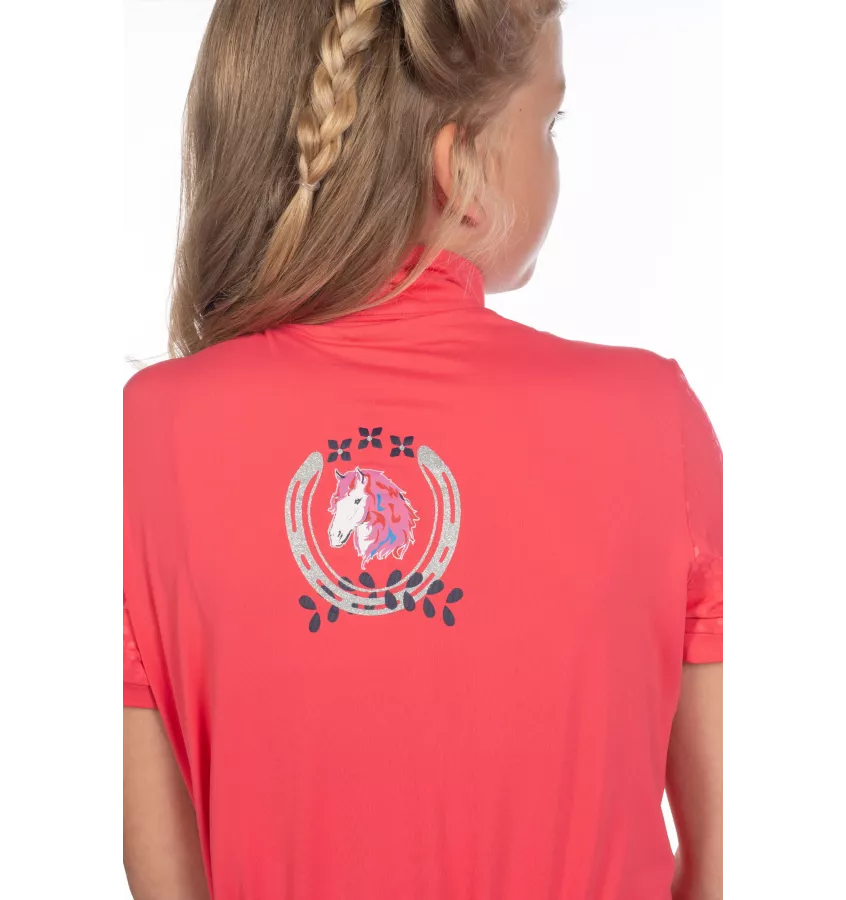 Koszulka jeździecka dziecięca Aymee nieb 110/116