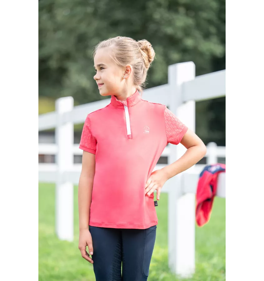 Koszulka jeździecka dziecięca Aymee nieb 110/116