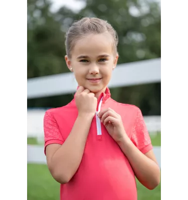 Koszulka jeździecka dziecięca Aymee nieb 110/116