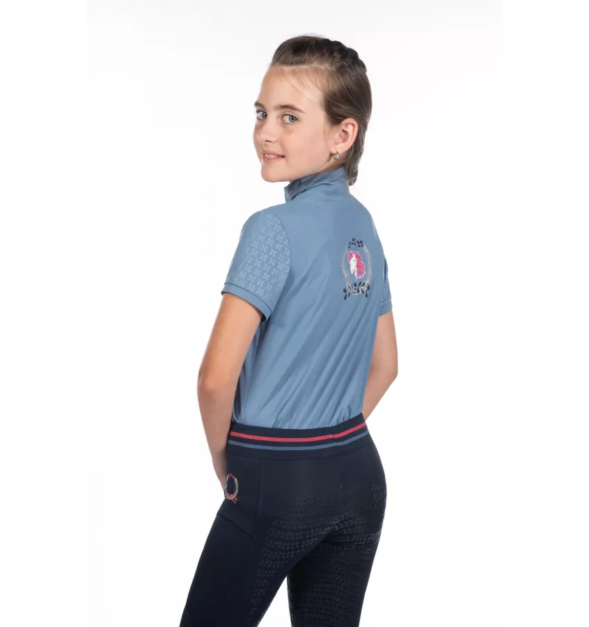 Koszulka jeździecka dziecięca Aymee nieb 110/116
