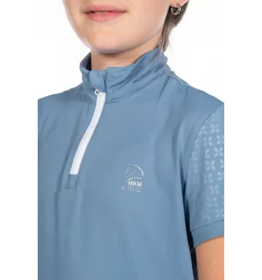 Koszulka jeździecka dziecięca Aymee nieb 110/116
