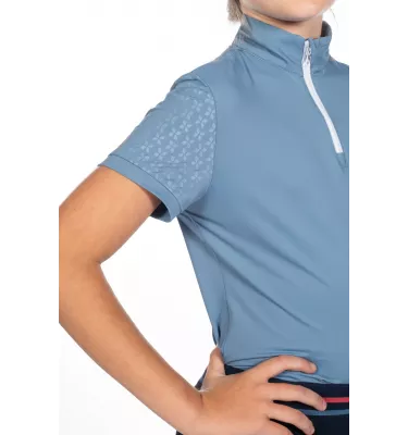 Koszulka jeździecka dziecięca Aymee nieb 110/116