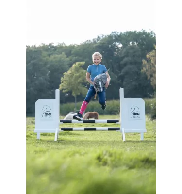 Koszulka jeździecka dziecięca Aymee nieb 110/116