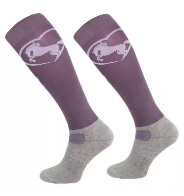 Podkolanówki jeździeckie koń w sercu czarne 31-34