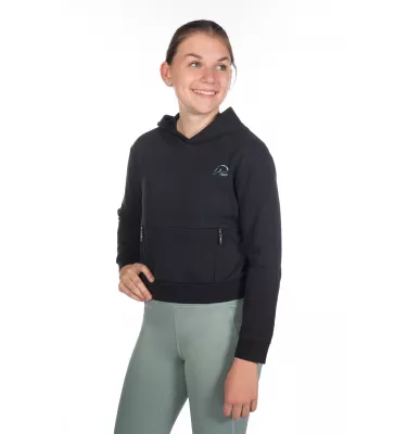 Bluza jeździecka z kapturem Hailey czarny 134/140