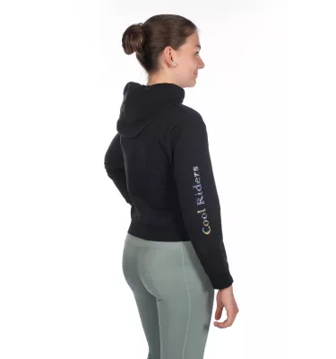 Bluza jeździecka z kapturem Hailey czarny 134/140