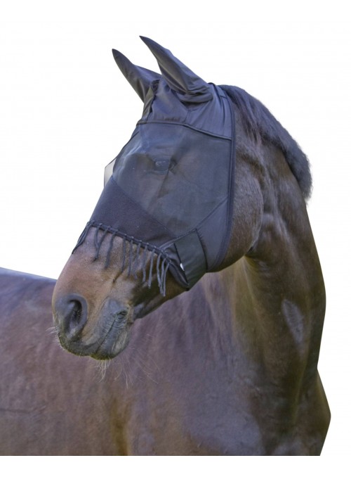Maska na owady z frędzlami dla konia cob