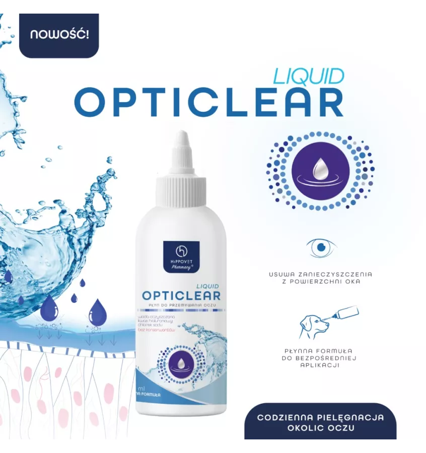 Hippovet Opti Clear płyn do przemywania oczu