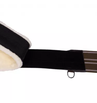 Popręg z fartuchem z odpinanym futrem brąz 105