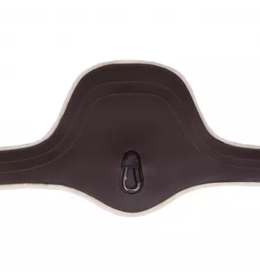 Popręg z fartuchem z odpinanym futrem brąz 105