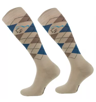 Podkolanówki w kratkę green 35-38