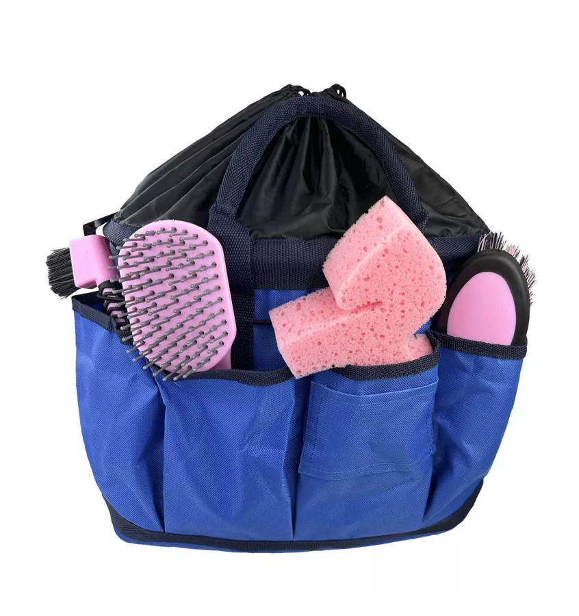 Torba na akcesoria i szczotki dla konia niebieski