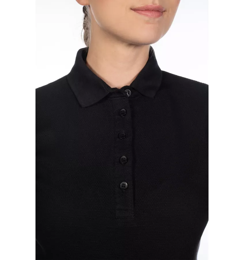 Bawełniana koszulka jeździecka polo Elisa błęki L