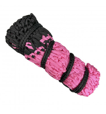 Duża siatka na siano z oczkami 4,5cm różowy