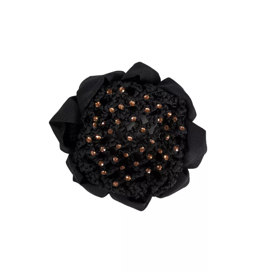 Gumka z siatką do włosów na zawody czarny