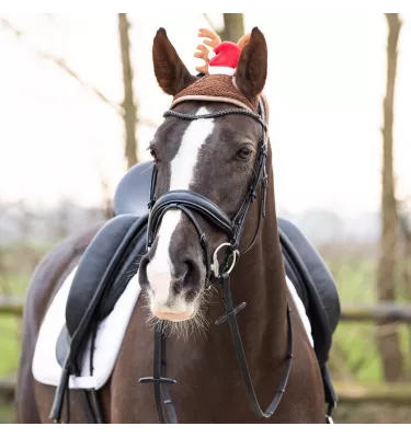 Czapka dla konia świąteczna Renifer full