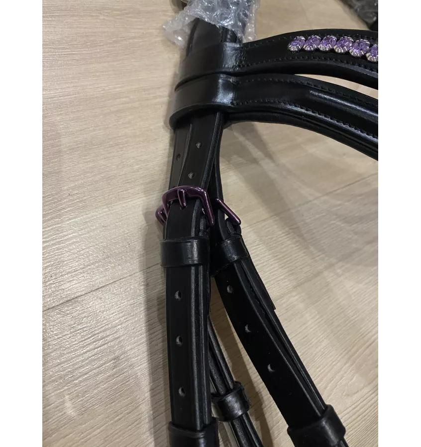 Ogłowie dla konia Soft Violet czarne cob