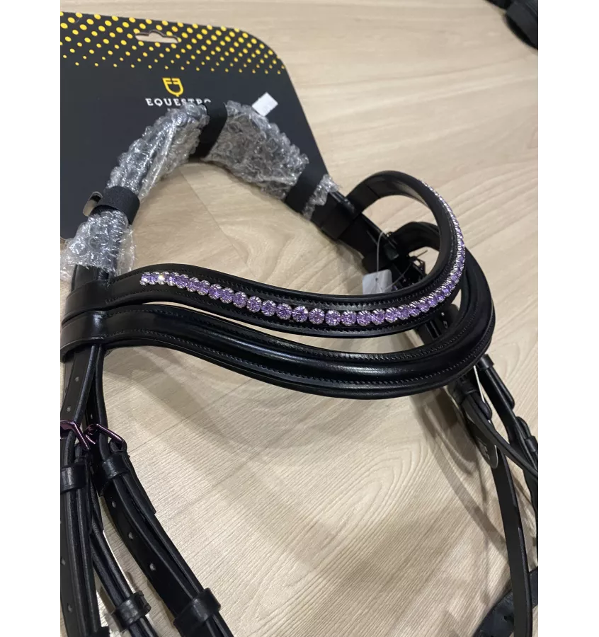 Ogłowie dla konia Soft Violet czarne cob