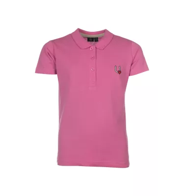 Koszulka jeździecka Polo Claire przydymiony niebieski 110/116