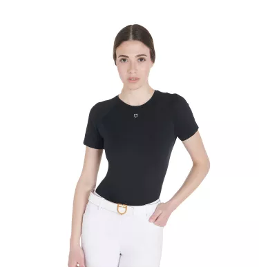 Koszulka jeździecka techniczna Equestro czarny L