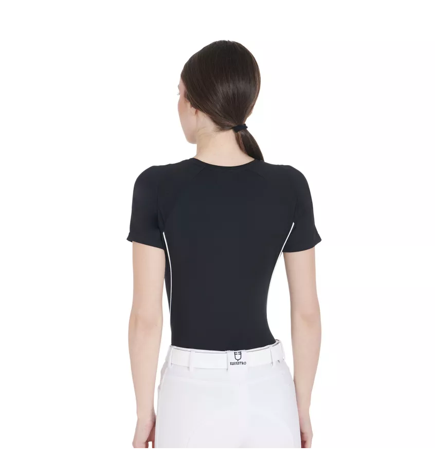 Koszulka jeździecka techniczna Equestro czarny L