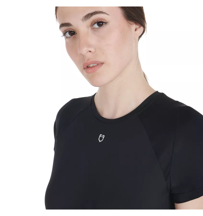 Koszulka jeździecka techniczna Equestro czarny L