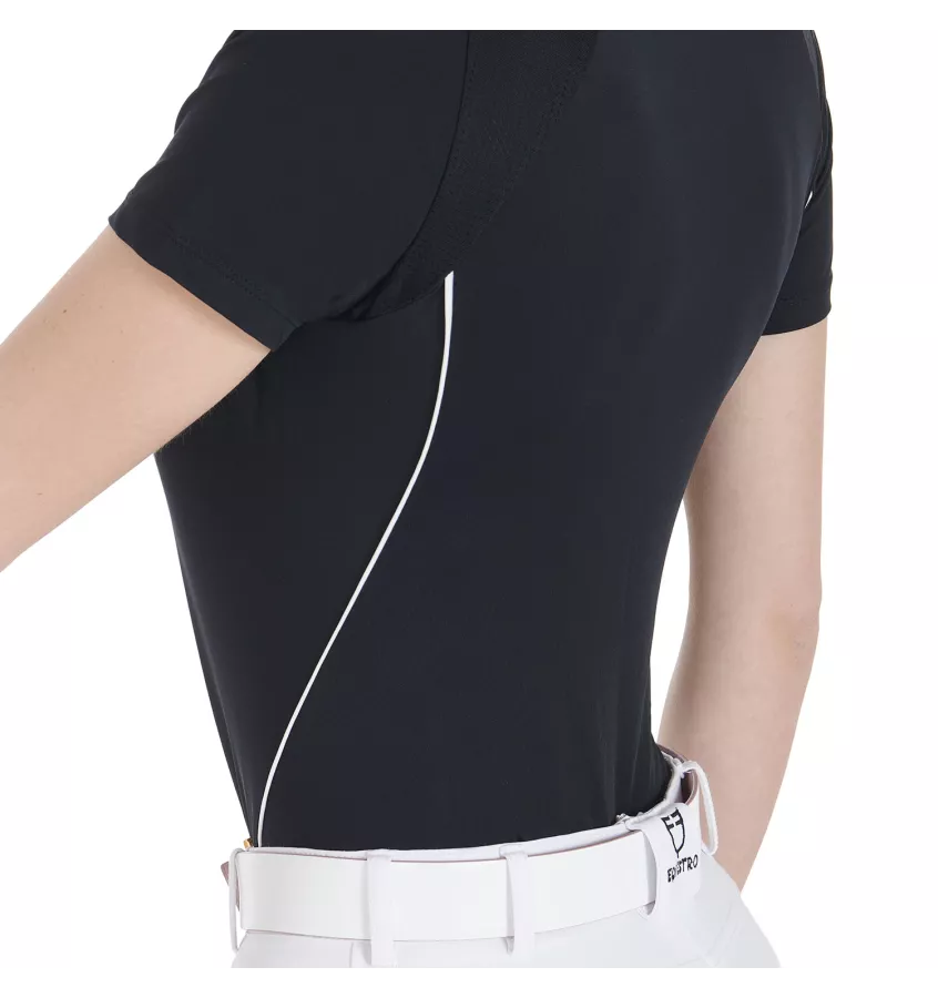Koszulka jeździecka techniczna Equestro czarny L