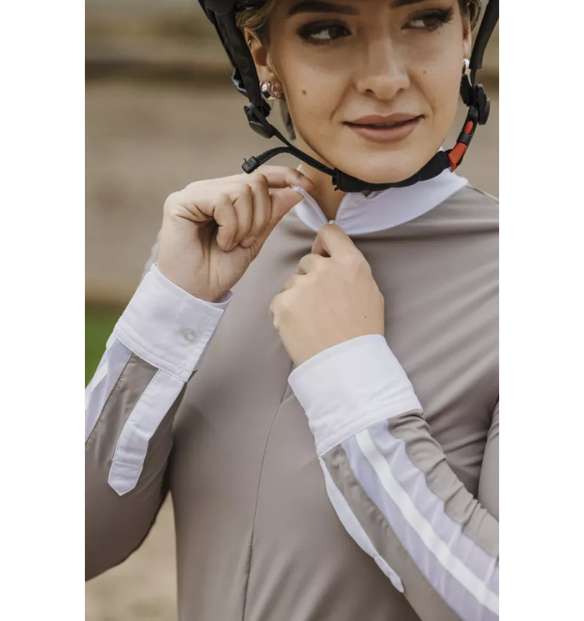 Koszula konkursowa z dlugim rękawem Equitheme Estoril beż L