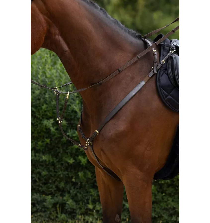 Napierśnik z wytokiem dla konia brązowy cob