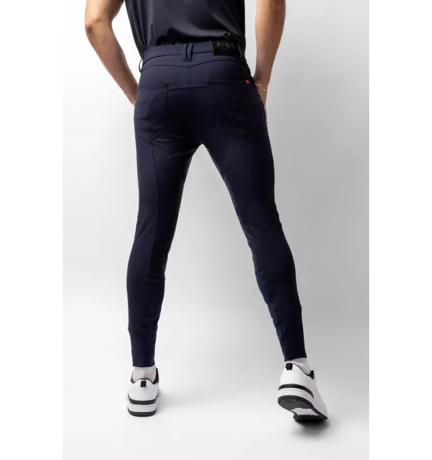 Bryczesy jeździeckie męskie Ethan z pełnym lejem granat 50