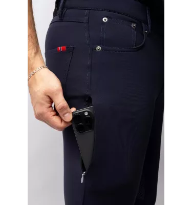 Bryczesy jeździeckie męskie Ethan z pełnym lejem granat 50