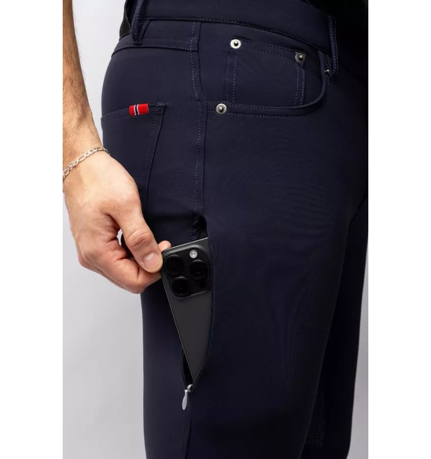 Bryczesy jeździeckie męskie Ethan z pełnym lejem granat 50