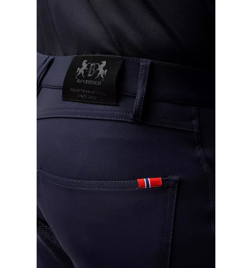 Bryczesy jeździeckie męskie Ethan z pełnym lejem granat 50
