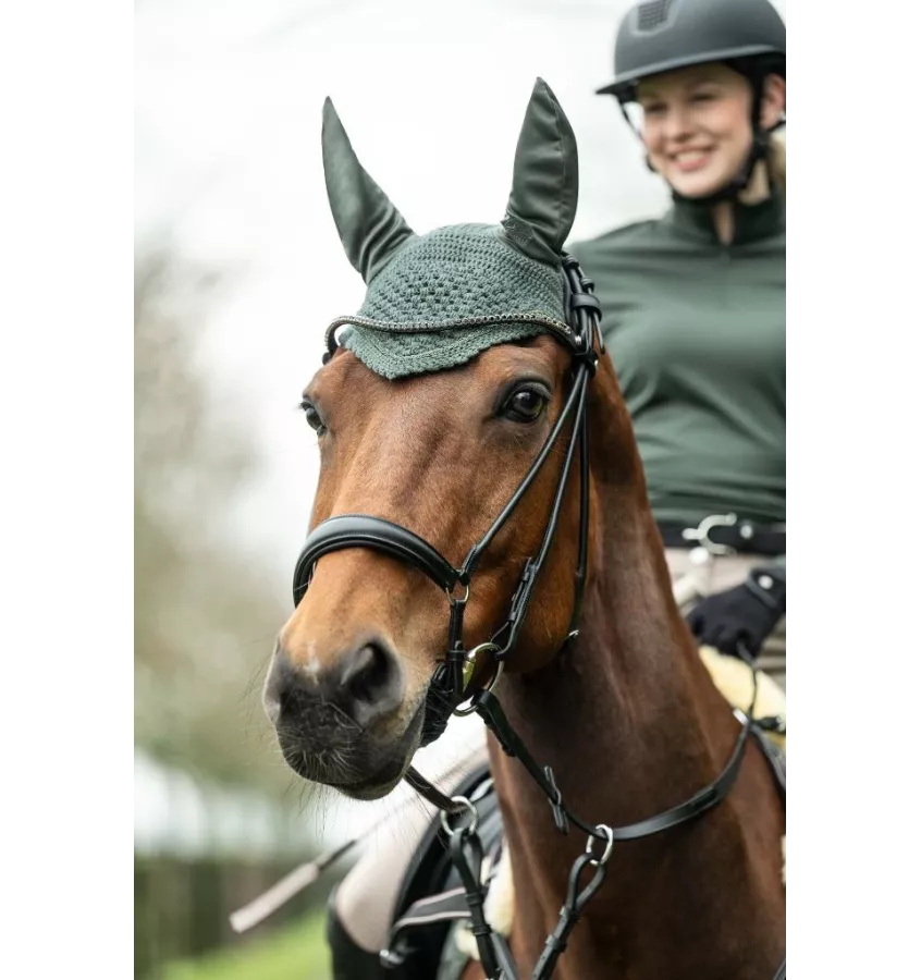 Nauszniki dla konia Daphne błękit cob