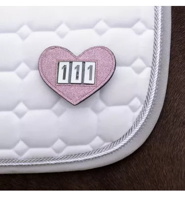 Numerek startowy w kształcie serca róż