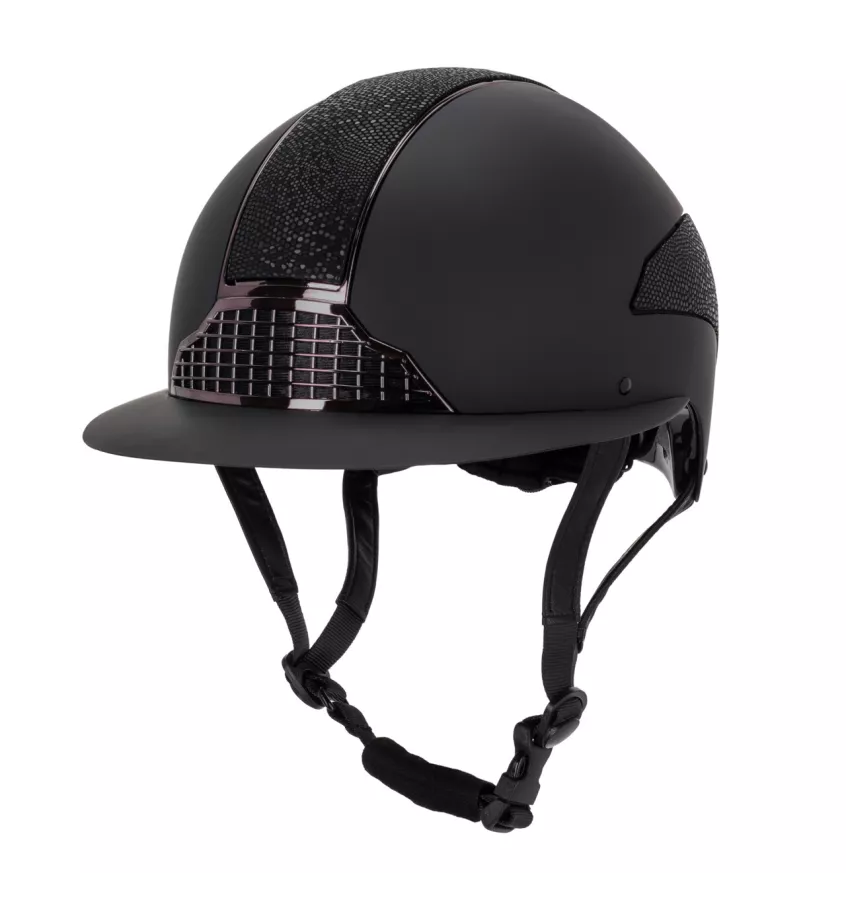 Kask jeździecki z szerokim daszkiem Detroit czarny 55-57