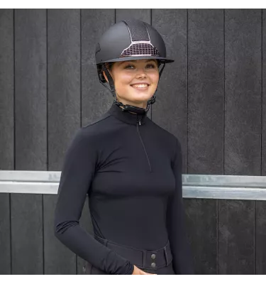 Kask jeździecki z szerokim daszkiem Detroit czarny 55-57