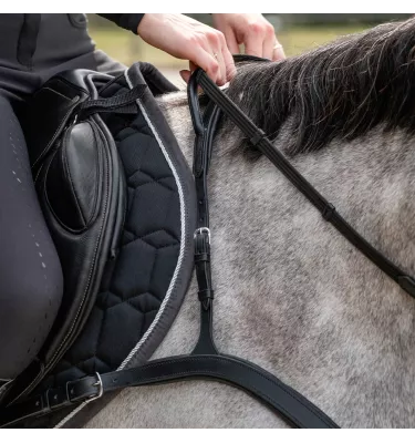 Napierśnik skórzany z rączką czarny full