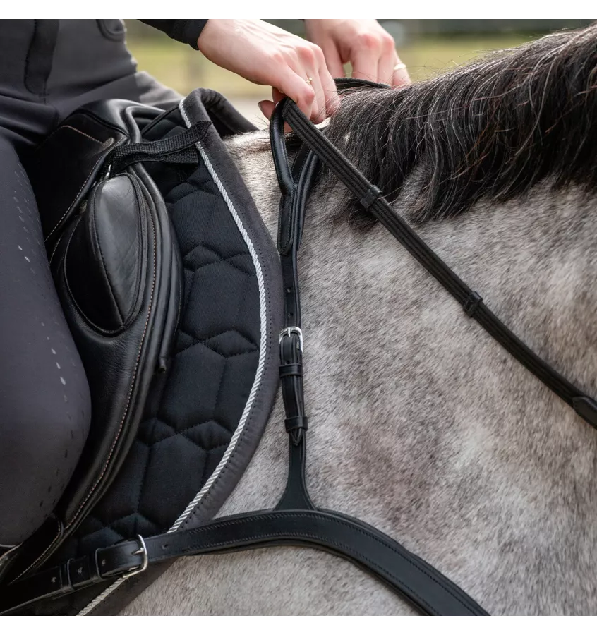 Napierśnik skórzany z rączką czarny full