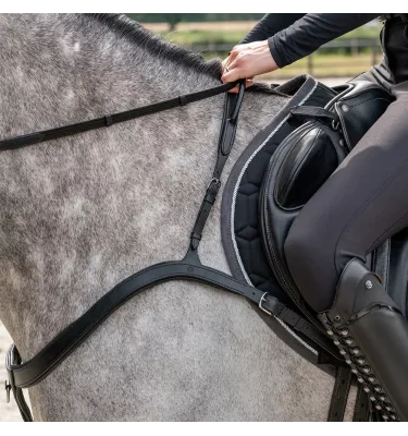 Napierśnik skórzany z rączką czarny full