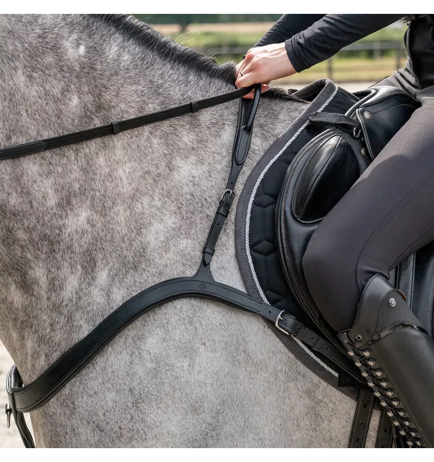 Napierśnik skórzany z rączką czarny full