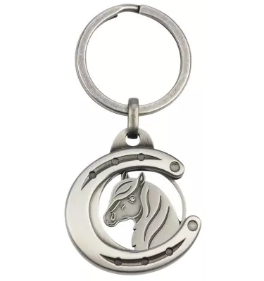 Breloczek z głową konia w podkowie