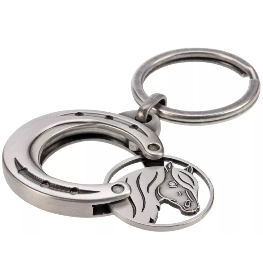 Breloczek z głową konia w podkowie