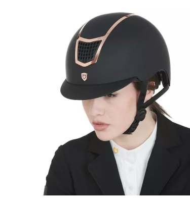 Kask jeździecki Equestro czarny/róż S