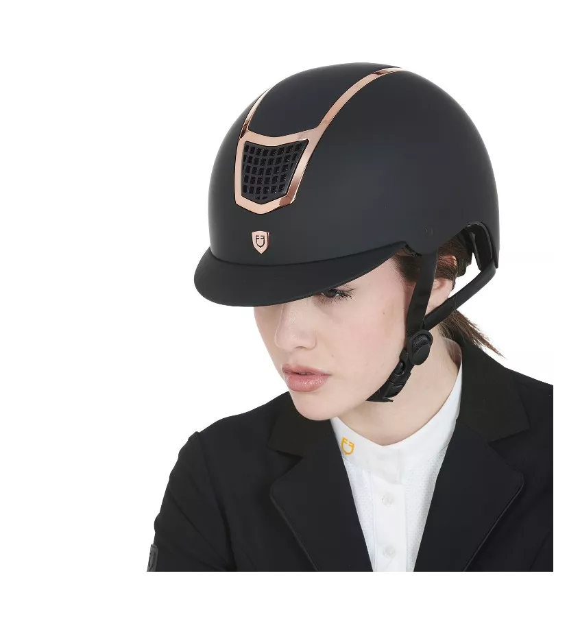 Kask jeździecki Equestro czarny/róż S