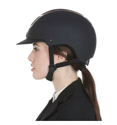 Kask jeździecki Equestro czarny/róż S