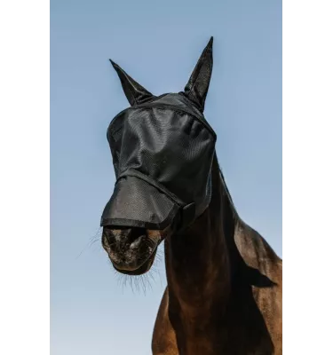Maska na owady Equitheme Protec UV czarny L