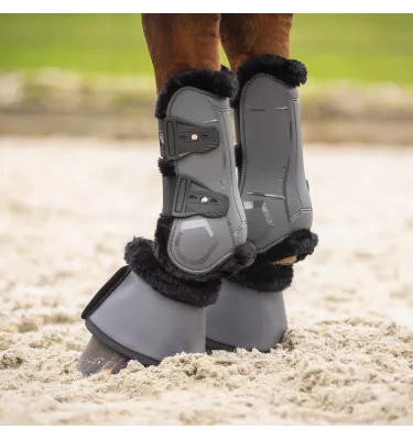 Ochraniacze z ozdobnym futerkiem Sensisoft szare cob