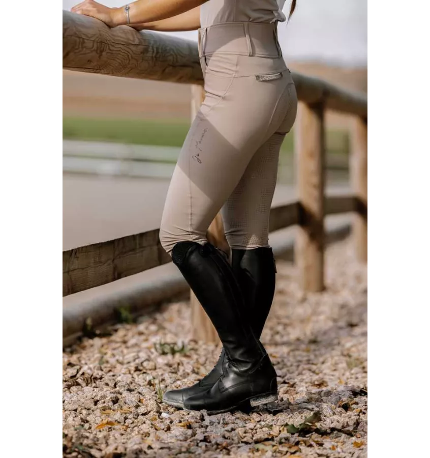 Bryczesy jeździeckie z wysokim stanem czarny 34