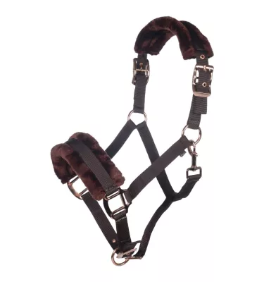 Kantar z futerkiem RoseGold Glamour brąz cob